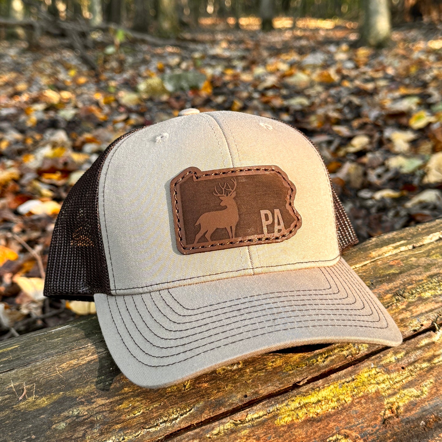 Pennsylvania Buck Hunting Leather Patch Trucker Hat