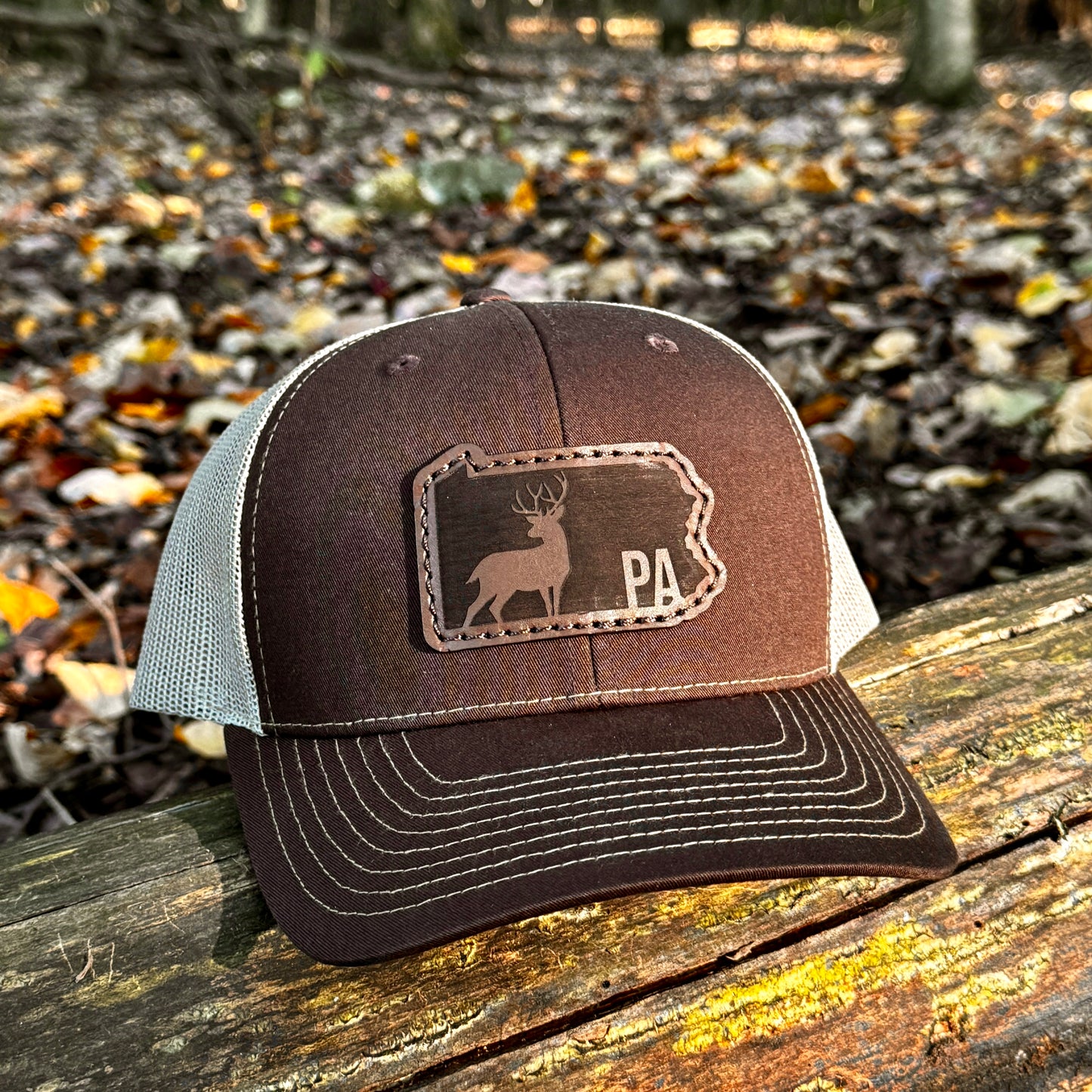 Pennsylvania Buck Hunting Leather Patch Trucker Hat