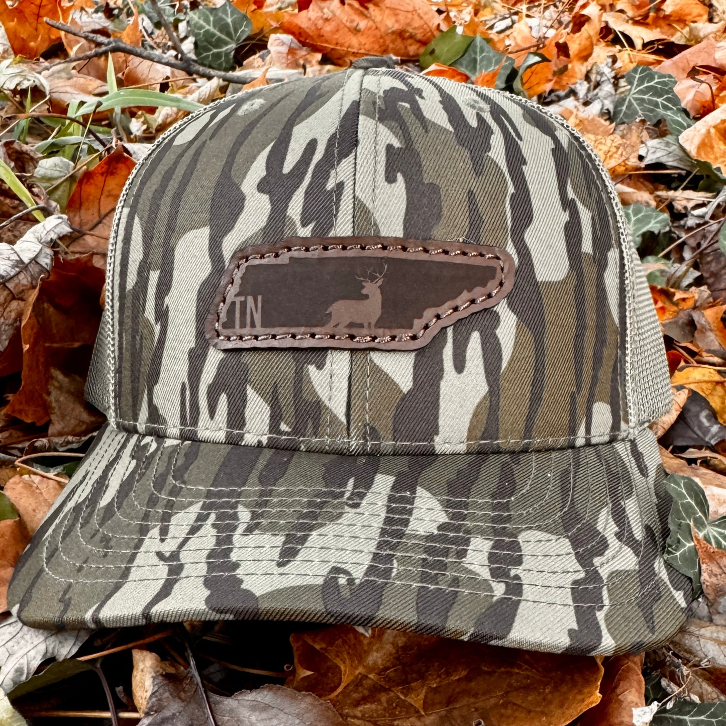 Tennessee Buck Hunting Leather Patch Trucker Hat